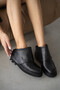 Vellor Genuine Leather Women's Boots with Metal Accessory Detail - Black - 2