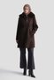 Fur Collared Cashmere Coat Brown