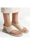 Genta beige leather thong sandals - 5