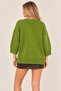 Women's Crew Neck Oversize Knitwear Sweater – Loose Fit Standard Size Soft Textured Casual Stylish Sweater - 3