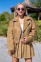 Camel Nubuck Crossed Rope Detailed Jacket