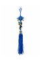 Car Ornament with Suction Cup and Evil Eye Beads, Blue and Yellow Tassels, Rearview Mirror and Glass Ornament - 3