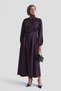 Tie-Waist Satin Dress in Plum - 4