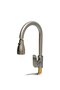 Premium copper kitchen sink mixer with 3-function pull-out spray, single-lever, graphite gray