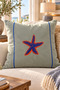 Starfish Embroidered Velvet Textured Throw Pillow Cover – Marine Decorative Pillow Cover - 2