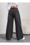 Women's High Waist Stone Detailed Wide Leg Jeans with Pocket Detail - 4