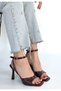 Soha Burgundy Patent Leather Heeled Ankle Boots in Belt Sizes