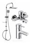 Espina Bathroom Faucet Sink Faucet Dst19-3 Square Rain Shower System Set of 3 Chrome
