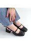 Liva Black Leather Heeled Shoes - 5