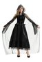 Halloween Women's Black Hooded Cape - Cosplay Costume for Witch Dress & Ghost Bride Looks Ghostly Witch Dress - 3