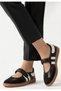 Menja Black Leather Velcro Ballerina Shoes - 2
