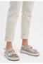 Sinna Silver Skin Tulle Detailed Sandals