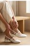 Liva White Skin Heeled Shoes - 3