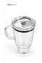 Glass Cup with Straw 1200 ml Transparent Beverage Cup with Handle and Lid - 3