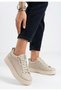 Riko Beige Leather Laced Sports Shoes - 3