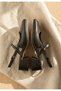 Liva Black Leather Heeled Shoes - 3