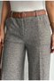 Women's Brown Herringbone Patterned High Waist Palazzo Wide Leg Fabric Trousers - 5
