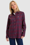 Women's Burgundy Long Sleeve Shirt 50331866-Vr180