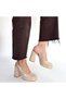 Zuda Beige Patent Leather Platform Heel Shoes - 4