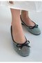 Potte Black Satin Ballerina Shoes