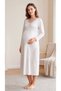 Women's Maternity Viscose Nightgown Seasonal Long Sleeve Lace Breastfeeding Detailed m L XL XXL 23-60 - 3