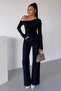 Women's Collar Detailed One-Shoulder Open Long Sleeve Sandy Blouse - 7
