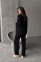 Veloria Shirt Collar Lace Embroidered Maternity and Postpartum Pajama Set - 4