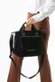 Soft Touch Premium Gummy Fabric, Women's Shoulder Bag - Black Model: (D&L-14-20B)