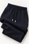 Men's Regenerated Fabric Baggy Navy Blue Sweatpants with Side Pockets - 6