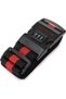 Combination Luggage Strap with 3-Digit Lock, Adjustable Polypropylene Suitcase Belt with Quick-Release Buckle, High-Visibility Travel Strap, Black With Red