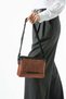 Soft Touch Premium Gummy Fabric, Women's Shoulder Bag - Tan Model: (D&L-14-20F) - 2