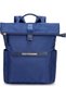 Roll-Top Laptop Backpack for 14-Inch Laptop & Tablet, Water-Repellent Polyester Travel Daypack with Trolley Sleeve, Quick-Access Pocket & Side Bottle Storage