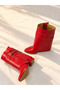 Dakota Red Leather Belt Detail Removable 6 cm Women's Heel Boots - 2