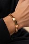 Men's Steel Bracelet Rose Gold Color Stainless Steel Gourmet Chain Plate Bracelet