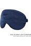 Silk Eye Mask, Smooth Light-Blocking Travel Sleep Mask with Soft Elastic Headband, Cushioned Comfort & Premium Gift Box, Dark Blue - 2