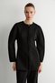 Sonnet Women's Crew Neck Long Sleeve Hidden Placket Wide Leg Black Top and Bottom Set - 4