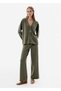 Regular Fit Green Cashmere Long Cardigan - 2