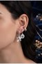 Brass Silver Color Zircon Stone Star Model Evil Eye Bead Detail 3-Piece Earring Set - 2