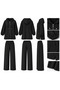 Nova Zippered Hooded Modal Pants Set Black - 6