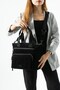 Soft Touch Premium Gummy Fabric, Women's Shoulder Bag - Black Model: (D&L-14-19G)
