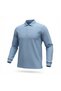 Unisex Blue Long Sleeve Polo Collar Lacoste T-Shirt - Suitable for School, High School, Adult Use 100% Cotton - 4