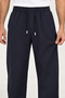 Men's Regenerated Fabric Baggy Navy Blue Sweatpants with Side Pockets