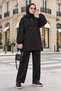 Nova Zippered Hooded Modal Pants Set Black - 5