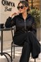 Lucky Life Women's Lace Detailed Hooded Cotton Jacket & Pants Double Set - 3