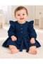 6-24 Months Baby Girl Textured Long Sleeve Belted Winter Dress - 4