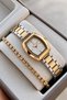 Women's Wristwatch-Gold and Silver Case Band- Silver Dial + Bracelet and Gift Box.Hm28976S01-3 - 3