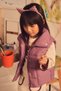 Girl's Padded Stand-Up Collar Inflatable Vest for Ages 3-9, Rose Brown