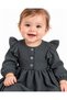6-24 Months Baby Girl Textured Long Sleeve Belted Winter Dress - 3