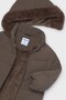 Girl's 5-9 Years Old Fleece Long Hooded Coat Bitter Brown - 3