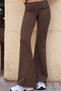 Teen Women's Coffee Waist Folded Carbon Brush Sweatpants - 2
